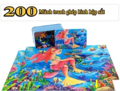 Tranh ghép hình hộp sắt 200 mảnh - Đồ chơi trí tuệ cho bé 5 tuổi