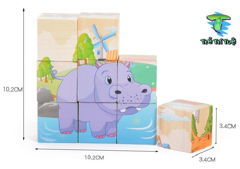 Tranh gỗ ghép hình động vật 3D